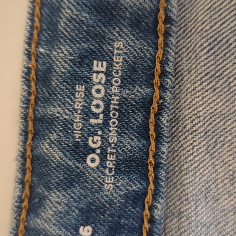 Old Navy High-Rise O.G. Loose Straight Secret-Smooth Pockets Mom Jeans 6 Blue - Picture 4 of 15